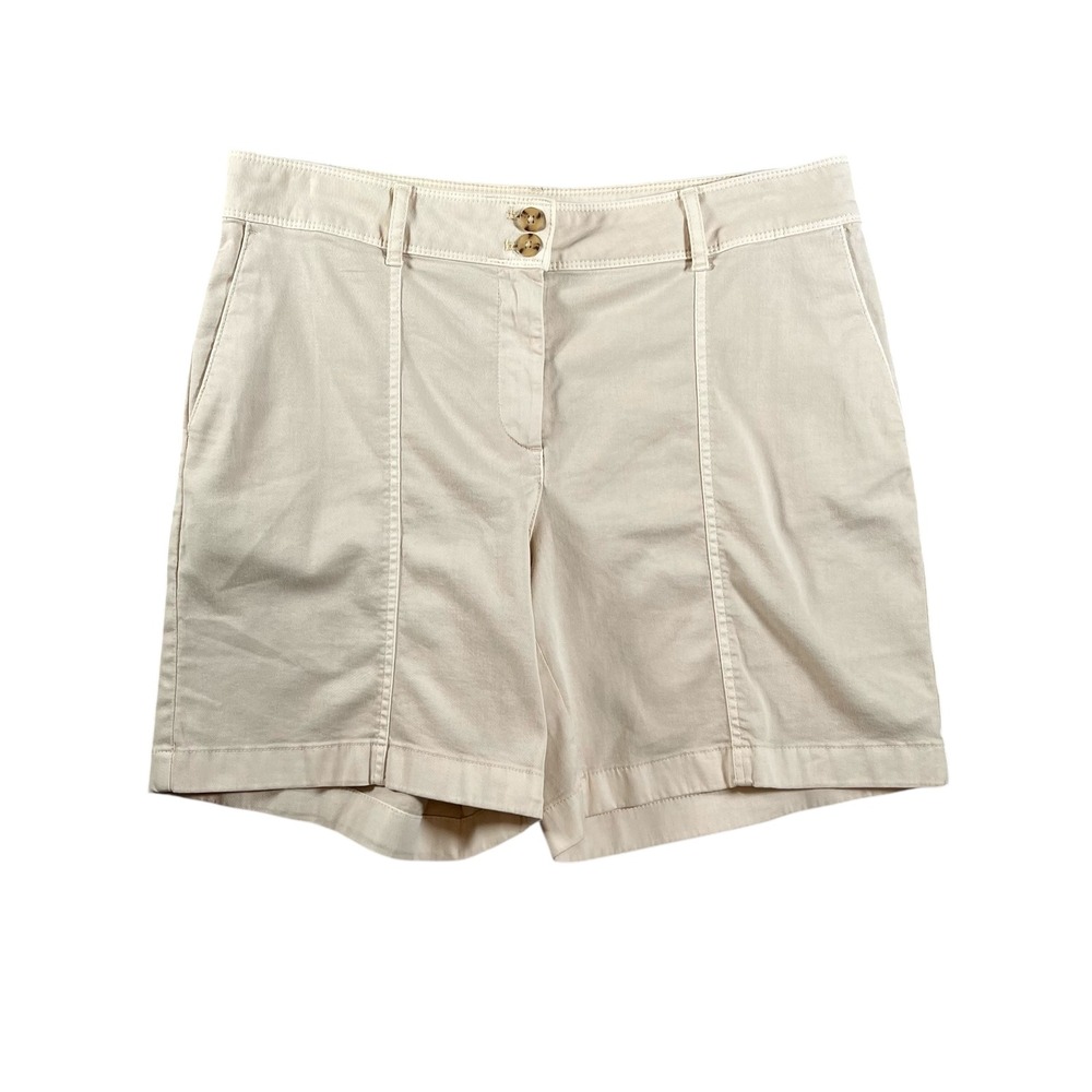 J.Jill NWT Womens Khaki Beige Cotton Blend Utility Shorts Size 10